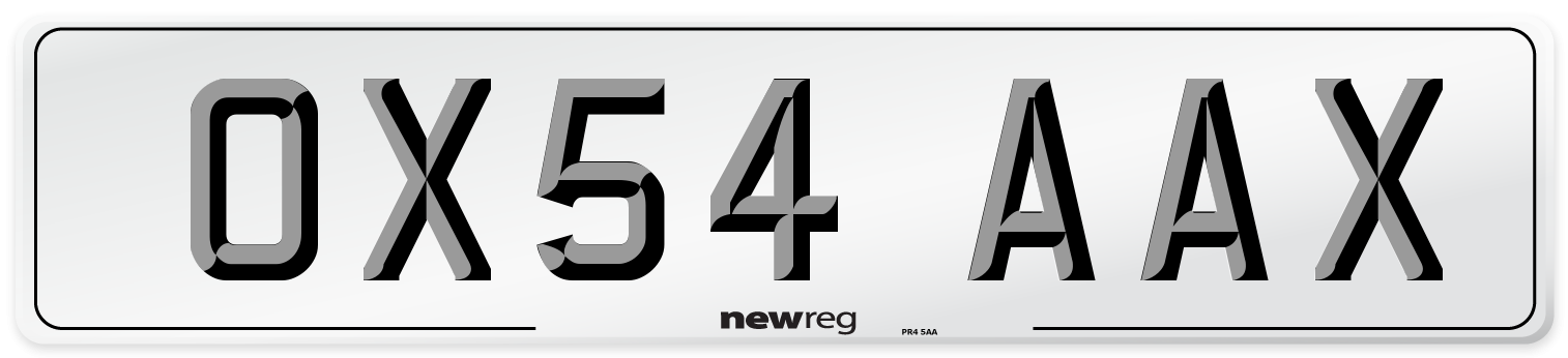 OX54 AAX Number Plate from New Reg
